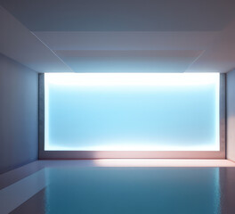 Pastel colored minimal style empty room background. Ai generated art.