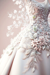 wedding dress with flowers 