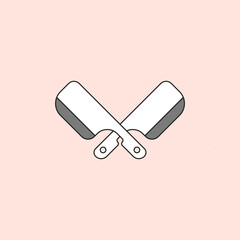 two crossed machetes vector logo icon