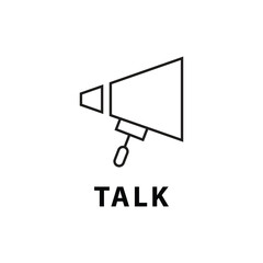 speaker line shape vector logo icon.