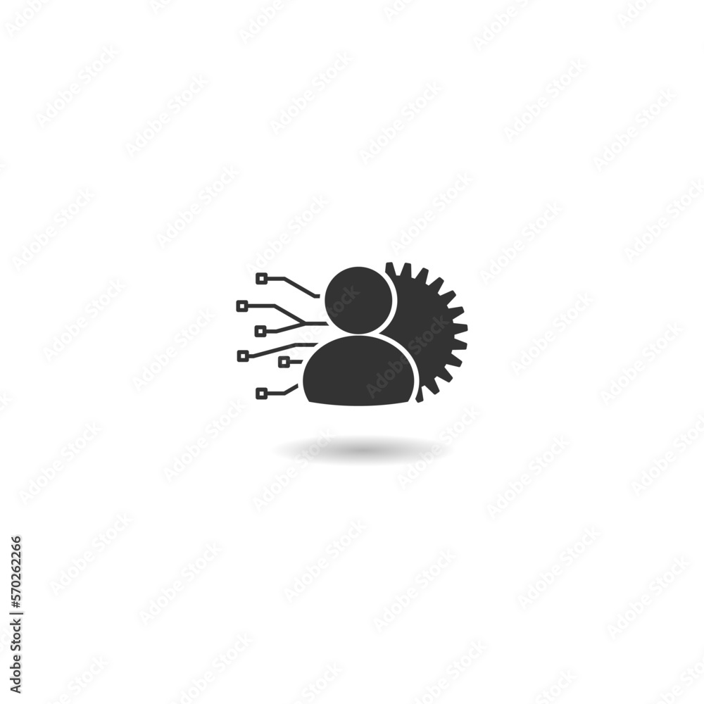 Poster artificial intelligence icon with shadow