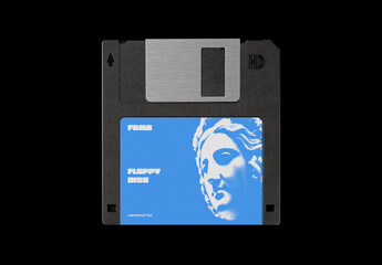 Floppy 3.5 inches Diskette Disk Case Mockup Template