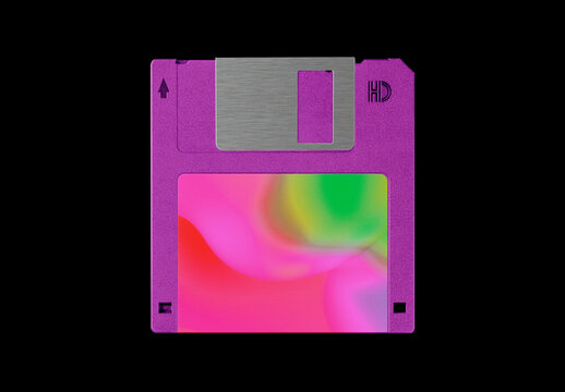 Floppy 3.5 inches Diskette Disk Case Mockup Template
