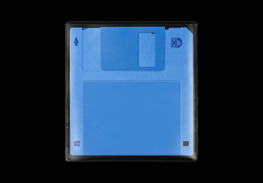 Floppy 3.5 inches Diskette Disk Case Mockup Template