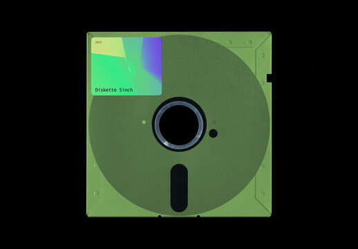 Floppy 5.25 inches Diskette Disk Case Mockup Template