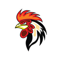 vector rooster head logo icon.