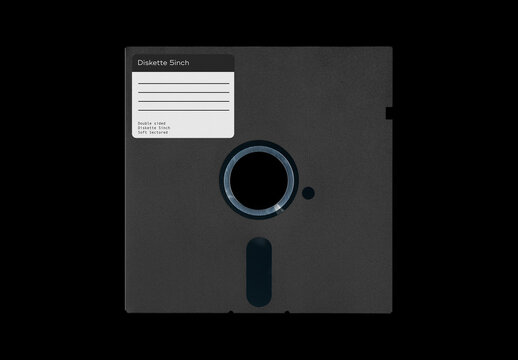 Floppy 5.25 inches Diskette Disk Case Mockup Template