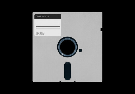 Floppy 5.25 inches Diskette Disk Case Mockup Template