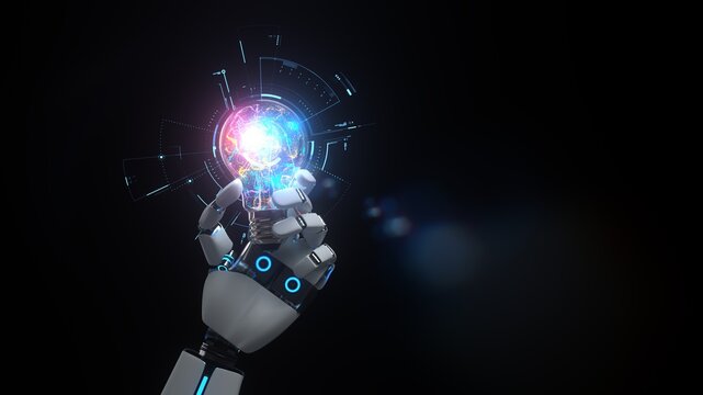 Humanoid Robot Hand Bulb, AI Creativity