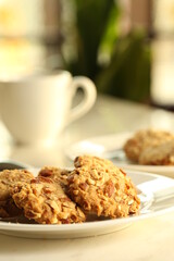 cup of coffee and cookies
