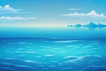 Fototapeta na wymiar lovely seawater surface Background of a blue sky. Aerial seascape and natural background. Generative AI
