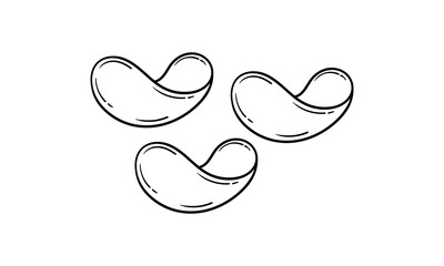 hand drawn potato chips on white background