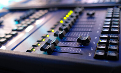 Equipment backstage in a TV studio