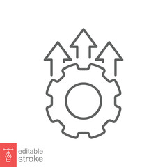Operational excellence line icon. Simple outline style symbol. Optimize technology, innovation, production growth concept. Vector illustration isolated on white background. Editable Stroke EPS 10.