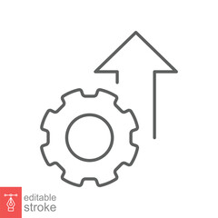 Operational excellence line icon. Simple outline style symbol. Optimize technology, innovation, production growth concept. Vector illustration isolated on white background. Editable Stroke EPS 10.