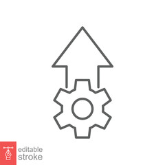 Operational excellence line icon. Simple outline style symbol. Optimize technology, innovation, production growth concept. Vector illustration isolated on white background. Editable Stroke EPS 10.