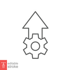 Operational excellence line icon. Simple outline style symbol. Optimize technology, innovation, production growth concept. Vector illustration isolated on white background. Editable Stroke EPS 10.