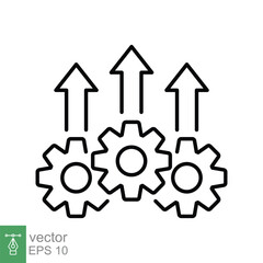 Operational excellence line icon. Simple outline style symbol. Optimize technology, innovation, production growth concept. Vector illustration isolated on white background. EPS 10.