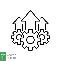 Operational excellence line icon. Simple outline style symbol. Optimize technology, innovation, production growth concept. Vector illustration isolated on white background. EPS 10.
