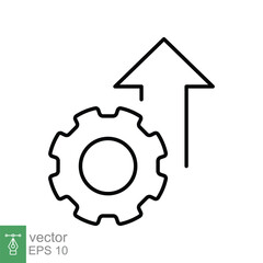 Obraz premium Operational excellence line icon. Simple outline style symbol. Optimize technology, innovation, production growth concept. Vector illustration isolated on white background. EPS 10.