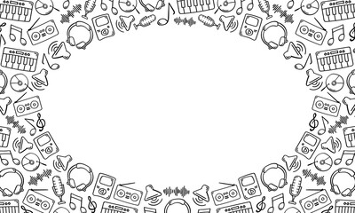 Frame of hand drawn music