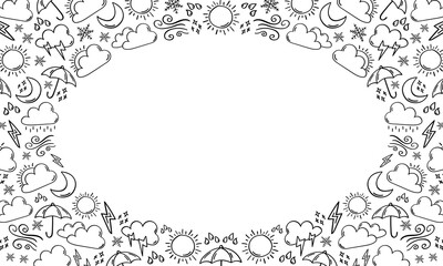 Frame of hand drawn weather