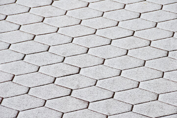 The roof of hexagons is covered with snow