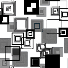 Seamless pattern of squares on a black background