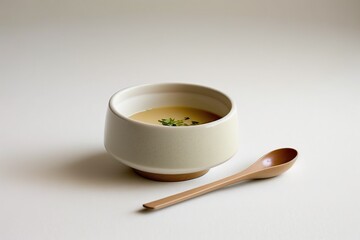 miso soup 3d japanese food. illustration AI generated