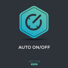 Creative (Auto ON_OFF) Icon, Vector sign.