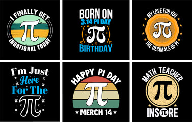 Pi Day T shirt Design bundle, Best Pi Day Shirt set,  Pi day Vector Graphics, Pi t shirt design for math teacher