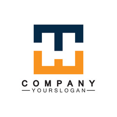 Obraz premium Initial letter wt logo or tw logo vector design template