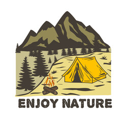 Mountain Illustration vector. Suitable for your t-shirt design or Sticker, tote bag, etc. 