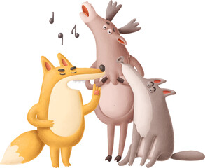 Singing animals characters
