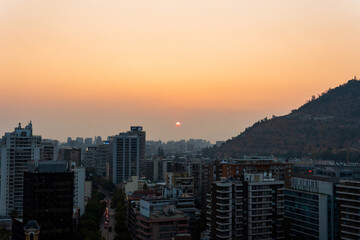 sunset over the city