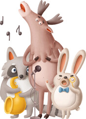 Singing animals characters