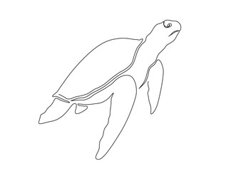 Continuous one line drawing of turtle. Simple illustration of tortoise line art vector illustration