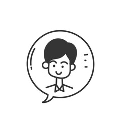 hand drawn doodle Speech bubble and avatar icon illustration