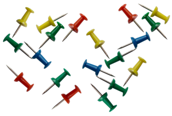 
Colorful pushpins isolated on a transparent background