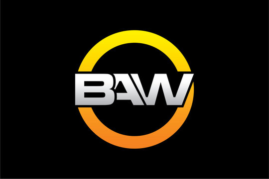 baw creative letter logo design vector icon illustration