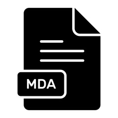 An amazing vector icon of MDA file, editable design