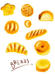 yummy bread Hand painted illustration