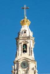 Fototapeta na wymiar A close-up of the church tower in Fatima - Portugal