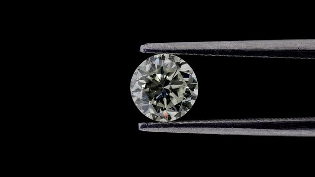 Round diamond black background isolated