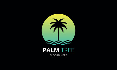 Palm tree logo design vector illustration