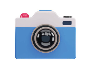 Camera multimedia application content creation digital button with 3d vector icon illustration