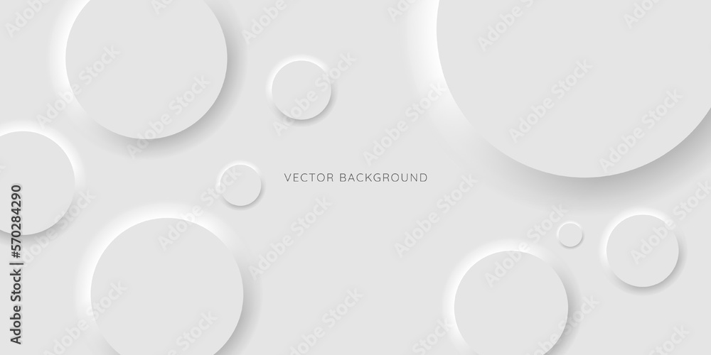 Poster white modern neomorphism abstract background. abstract 3d circle white wallpaper. background with ne