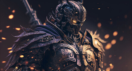 3D Rendered Futuristic Cyberpunk Robot Jaeger Samurai 8