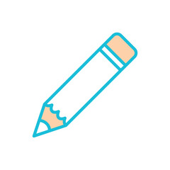 pencil,line color, icon ,vector ,illustration, design logo, template, flat, style trendy, collection