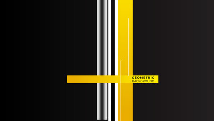 Tech black background with contrast yellow stripes. Vector graphic design illustration with copy space.